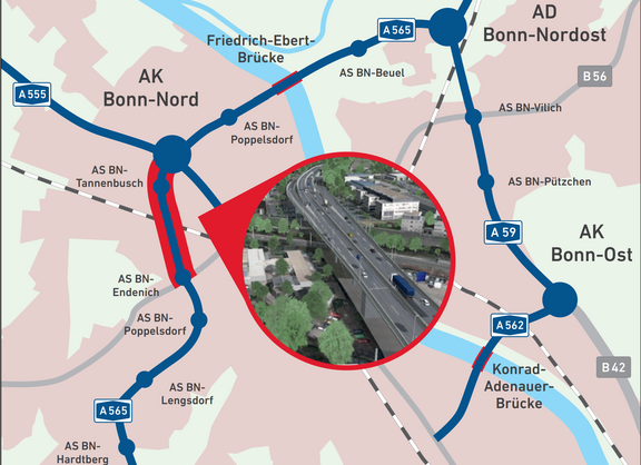 Landkarte Neubau Tausendfüßler