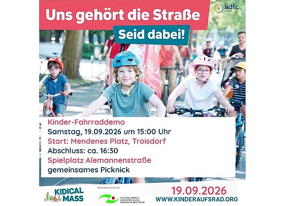 Plakat zur Kidical Mass in Troisdrf