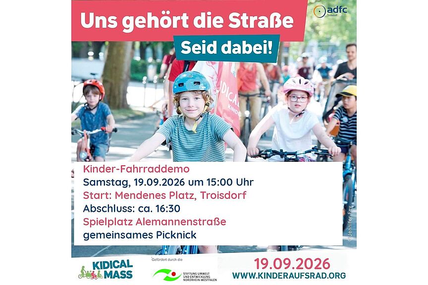 Plakat zur Kidical Mass in Troisdrf
