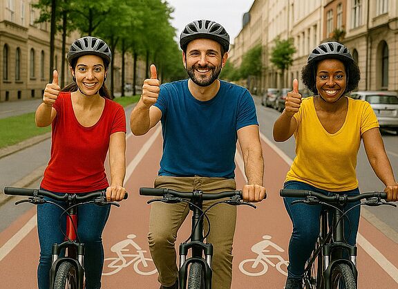 Symbolbild: zufriedene Fahrradfahrende